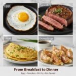 WANGYUANJI 10.2Inch Cast Iron Skillet with Lid-Handcrafted Vintage Frying Pan with Refined Tortoise Shell Texture,Flat Bottom Omelet Pan for Induction,Gas & Electric (Requires Seasoning) - Image 6