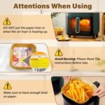 Air Fryer Liners Disposable, 125Pcs Parchment Paper, 8 Inch Non-stick Air Fryer Paper Liners, Unbleached Square Airfryer Liners for 5-8QT Air Fryer, Baking, Roasting Microwave - Image 4