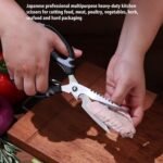 Kitchen Scissors, 9-Inch Heavy Duty Multipurpose Food Cutting Shears, Detachable Dishwasher Safe, Sharp Serrated Blade, Ergonomic Non-Slip Handle for Food, Meat, Herbs, Black - Image 4