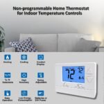 NonProgrammable Thermostat for House, Digital Energy-Saving Thermostat,Single-Stage Systems, 1 Heat/1 Cool, Easy DIY Install, Blue Backlight - Image 3