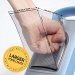 Safe Mandoline Slicer for Kitchen, 6 in 1 Vegetable Chopper, French Fry Cutter For Potatoes, Potato Slicer,Food Chopper,Adjustable Thickness 0.1-8 mm, With Peeler/Cleaning Brush (Blue) - Image 3