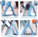 Safe Mandoline Slicer for Kitchen, 6 in 1 Vegetable Chopper, French Fry Cutter For Potatoes, Potato Slicer,Food Chopper,Adjustable Thickness 0.1-8 mm, With Peeler/Cleaning Brush (Blue) - Image 4