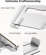 Laptop Stand for Desk Adjustable Height, Ergonomic Laptop Riser Holder with Dual-bar Support, Portable Computer Notebook Stand for MacBook Air Pro, Dell XPS, HP (10-16") - Image 4