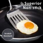 8" Non Stick Frying Pans, Hybrid Ceramic Stainless Steel Pan, Skillet with Stay-Cool Handle, Non Toxic, PFAS PFOA PTFE Free, Dishwasher & Oven Safe, Induction, Compatible with All Cooktops - Image 3