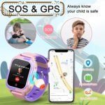 wonlex Kids Smart Watch with SIM Card, 4G Kids GPS Tracker Support Whatsapp Line Real-time Calling Voice Message SOS Camera, Birthday Gifts for Girls Boys Aged 4-16(Pink) - Image 3