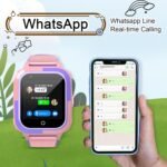 wonlex Kids Smart Watch with SIM Card, 4G Kids GPS Tracker Support Whatsapp Line Real-time Calling Voice Message SOS Camera, Birthday Gifts for Girls Boys Aged 4-16(Pink) - Image 5