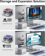 ORICO DataMatrix Mini 18TB Externsion Storage, 2TB SSD with 16TB External Hard Drive, 10Gbps USB-C&USB A Docking Station Compatible with Thunderbolt 3/4/5, SD/TF/CF Card Reader, for MacBook - Image 3