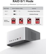 ORICO DataMatrix Mini 18TB Externsion Storage, 2TB SSD with 16TB External Hard Drive, 10Gbps USB-C&USB A Docking Station Compatible with Thunderbolt 3/4/5, SD/TF/CF Card Reader, for MacBook - Image 5