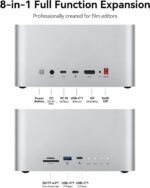 ORICO DataMatrix Mini 18TB Externsion Storage, 2TB SSD with 16TB External Hard Drive, 10Gbps USB-C&USB A Docking Station Compatible with Thunderbolt 3/4/5, SD/TF/CF Card Reader, for MacBook - Image 6