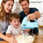 Hand Mixer Electric, Small Food Mixer 7 Speeds Handheld Blender,304 *(1* Whisk, 2* Beater, 2*Dough Hook) Kitchen Blender for Cream, Cookies, Dishwasher Safe, Blue - Image 3