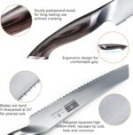 HOSHANHO Bread Knife 8 inch, Japanese High Carbon Stainless Steel Serrated Bread Knife, Professional Bread Cutting Knife for Homemade Bread - Image 3