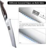 HOSHANHO Bread Knife 8 inch, Japanese High Carbon Stainless Steel Serrated Bread Knife, Professional Bread Cutting Knife for Homemade Bread - Image 4