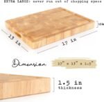 Wooden Butcher Block End Grain Cutting Board - 17x13x1.5in Reversible Multipurpose Chopping Board with Juice Groove, Cracker Holder & Inner Handles - Image 4
