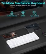 SOLAKAKA KI99 Pro 96% Wireless Mechanical Keyboard, RGB Gaming Keyboard, Hot-Swappable Pre-Lubed Switches, Gasket Structure Creamy Keyboards (Contour-Style White, Non-Silent Version) - Image 4