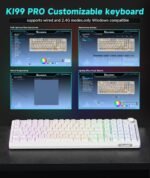 SOLAKAKA KI99 Pro 96% Wireless Mechanical Keyboard, RGB Gaming Keyboard, Hot-Swappable Pre-Lubed Switches, Gasket Structure Creamy Keyboards (Contour-Style White, Non-Silent Version) - Image 6