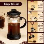 LemonRoad 4 Pack French Press Coffee Maker Borosilicate Glass Coffee Press Heat Resistant Stainless Steel Tea Maker for Travel Camping Kitchen Gifts Includes Pot Filters (34oz) - Image 4