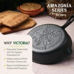 Victoria Cookware 8-Inch Amazonia Cast Iron Skillet, Decorative Preseasoned Frying Pan with Cast Design, Made in Colombia, Anaconda Snake - Image 3