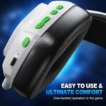2.4GHz Wireless Gaming Headset for PS5/4, PC, Low-Latency Bluetooth Gaming Headphones with Stereo Sound, Noise Canceling Mic, Phantom White - Image 4