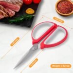 2-Pack Kitchen Shears, Lightweight Scissors, Stainless Steel Scissors with Large Non-slip Handle, 7.67 Inch, Red and Yellow - Image 3