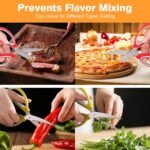 2-Pack Kitchen Shears, Lightweight Scissors, Stainless Steel Scissors with Large Non-slip Handle, 7.67 Inch, Red and Yellow - Image 4