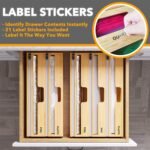 SpaceAid WrapNeat 3 in 1 Wrap Organizer with Cutter and Labels, Plastic Wrap, Aluminum Foil and Wax Bamboo Dispenser for Kitchen Storage Organization Holder for 12" Roll (Natural) - Image 4