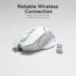 Redragon M690 PRO Wireless Gaming Mouse, 8000 DPI Wired/Wireless Gamer Mouse w/Rapid Fire Key, 8 Macro Buttons, Ergonomic Design for PC/Mac/Laptop, White - Image 5