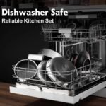 Frying Pans Nonstick with Lid,Hybrid Non Stick 5 Quart Saute pan,PFOA Free Cookware,Stainless Steel skillet,12 inch Deep Saute Pan,Dishwasher&Oven Safe,Works on All Cooktops - Image 5