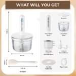 Glass Food Processor with 4 Blades & 4 Bowls (8 Cup + 3x0.5 Cup), Small Food Processor& Meat Grinder - Compact Design for Meal Prep, Baby Food, Sauces - Dishwasher Safe - Image 3