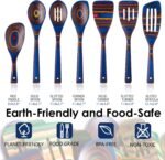 Wooden Spoons for Cooking, Pakkawood Kitchen Utensil Set Spectrum Color, Premium Durable Wooden Utensils for Nonstick Cookware, Heat Resistant, Smooth Finish, Comfortable Grip, 7 Piece - Image 3