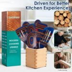 Wooden Spoons for Cooking, Pakkawood Kitchen Utensil Set Spectrum Color, Premium Durable Wooden Utensils for Nonstick Cookware, Heat Resistant, Smooth Finish, Comfortable Grip, 7 Piece - Image 6