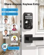 Zowill Keyless Entry Door Lock with 2 Lever Handles, Zowill Electronic Keypad Deadbolt, Auto-Locking, Anti-Peeping Password, Digital Code Door Lock, Front Door Handle Sets, Matte Black - Image 3