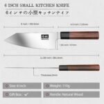 SHAN ZU 6 Inch Chef Knife for Small Hands, Japanese High Carbon Steel Kitchen Knife, Multi-function Mini Size Sharp Cooking & Sashimi Knife with Ergonomic Red Sandalwood Handle - Image 5
