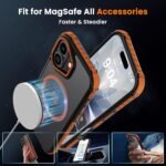 DEERLAMN Strong Magnetic Case for iPhone 16 6.1-Inch,[Compatible with Magsafe][Military Grade Drop Protection] Translucent Matte Shockproof Protective Phone Cover-Frosted Orange - Image 6