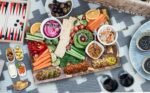 Acacia End Grain Cutting Board (17x13x1.5in), Butcher Block - Reversible Multipurpose Chopping Board with Juice Groove, Cracker Holder & Inner Handles - Image 5