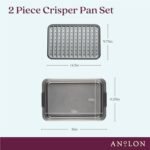 Anolon Advanced Nonstick Bakeware Set, Nonstick Cookie Sheet / Baking Sheet and Crisper Pan - 2 Piece, Graphite Gray - Image 3