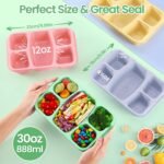 Bento Box Adult Lunch Containers 4 Pack, 5 Compartment Reusable Lunchable Containers for Kids, Stackable Snack Box With XXL Space for Sandwiches,Meal Prep for School Travel - Image 4