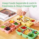 Bento Box Adult Lunch Containers 4 Pack, 5 Compartment Reusable Lunchable Containers for Kids, Stackable Snack Box With XXL Space for Sandwiches,Meal Prep for School Travel - Image 5