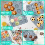 To encounter 2Pack Silicone Muffin Pan with Metal Frame, 12 Cup Regular Size Cupcake Pan, Non-Stick Baking Tray, Food Grade Baking Molds for Oven, Dishwasher Safe - Image 3