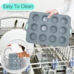 To encounter 2Pack Silicone Muffin Pan with Metal Frame, 12 Cup Regular Size Cupcake Pan, Non-Stick Baking Tray, Food Grade Baking Molds for Oven, Dishwasher Safe - Image 5