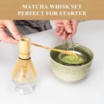 Matcha Whisk Set Glass, Matcha Making Kit Whisk (Chasen Holder), Glass Whisk Holder, Bamboo Scoop, Powder Starter Sifter, Spoon Japanese Tea Tools For Ceremony Gift - Image 4