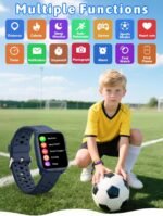 MgaoLo Kids Smart Watch 1.85" Upgrade - Fitness Tracker with Heart Rate Sleep Monitor, 100+ Sports Modes, 12 Puzzle Games, Activity Tracker for Boys Girls Outdoor Fun (Black) - Image 3