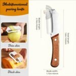 Vegetable Peeler with Wooden Handle and Stainless Steel Blade for Veggie Potato Carrot Apple Fruit Kitchen Tool - Image 3