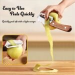 Vegetable Peeler with Wooden Handle and Stainless Steel Blade for Veggie Potato Carrot Apple Fruit Kitchen Tool - Image 5