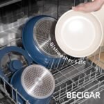 8PCS Ceramic Cookware,Nonstick Pan, Removable Handle Ceramic Pots and Pans Set, Stackable Set, Nonstick Pan Pots and Pans Set Non Stick pot(Blue) - Image 6