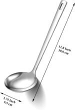 Berglander Stainless Steel Soup Ladle, 11.8" Durable Ladel Spoon for Serving or Cooking, Dishwasher Safe, Durable & Rust-Resistant Cooking Utensil - Image 3