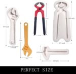 Hand Tools Chocolate Silicone Molds, 3 Packs Large Hammer Wrenches Pliers Construction Tools Baking Molds, 3D Fondant Molds for Cake Decoration Candy Sugar Craft Gum Paste Clay - Image 3