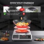 leconchef Induction Cooker with Wok 1800W Professional Electric Induction Burner with 11-Level Setting for Cooking,24-hour Timer and Preset,Keep warm,14" Carbon Steel Wok Included - Image 4