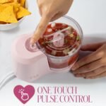 Paris Hilton 1.5-Cup Food Chopper, Stainless Steel Blade With One-Touch Pulse Control, Compact Mini Electric Chopper For Vegetables, Herbs, Nuts & Dressings, Pink - Image 3