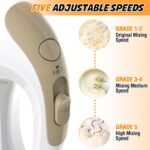 Hand mixer - 5 Speed Portable Kitchen Mixer Electric Handheld with 5 Stainless Steel Accessories Whisk, Food Beater, ‌Ivory - Image 4