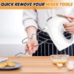 Hand mixer - 5 Speed Portable Kitchen Mixer Electric Handheld with 5 Stainless Steel Accessories Whisk, Food Beater, ‌Ivory - Image 5